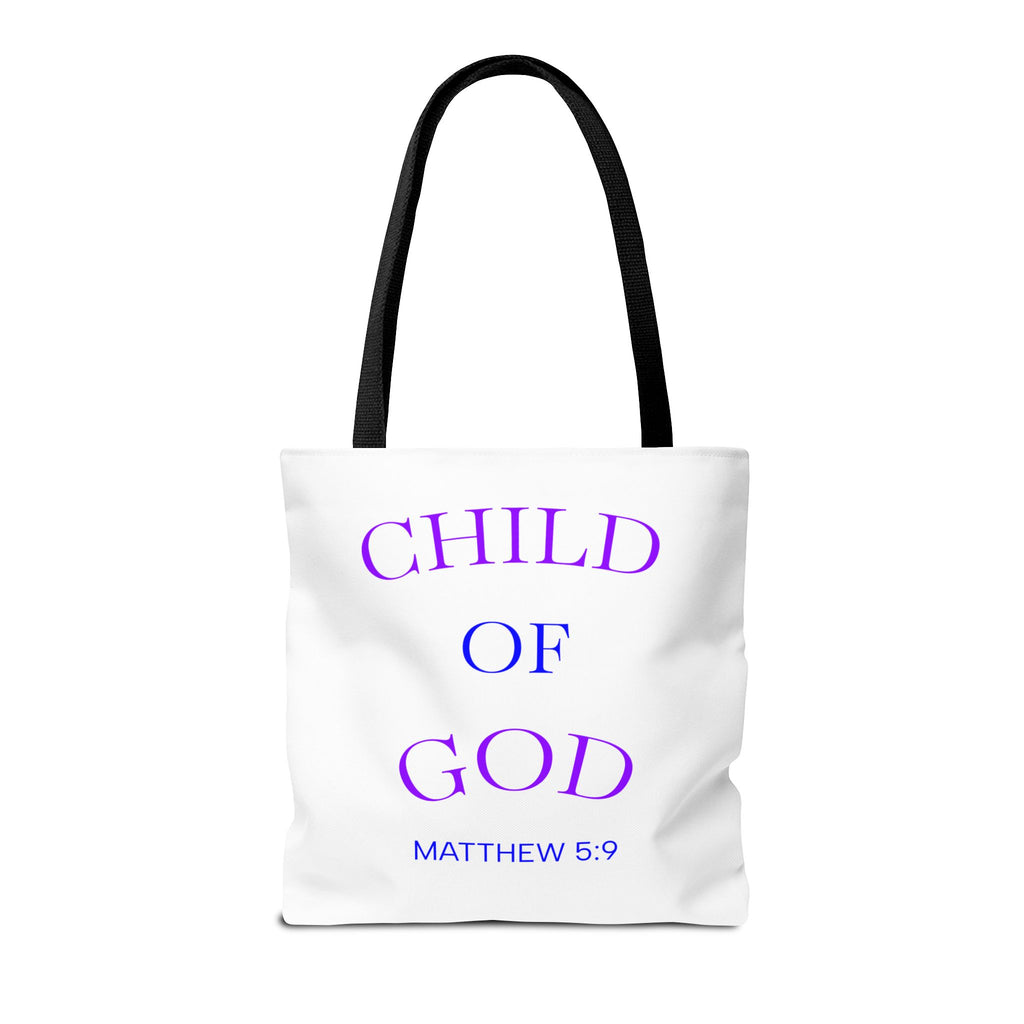 Faith Quote Tote Bag — “Jesus Did It Again” / “Child of God” Christian Canvas Tote