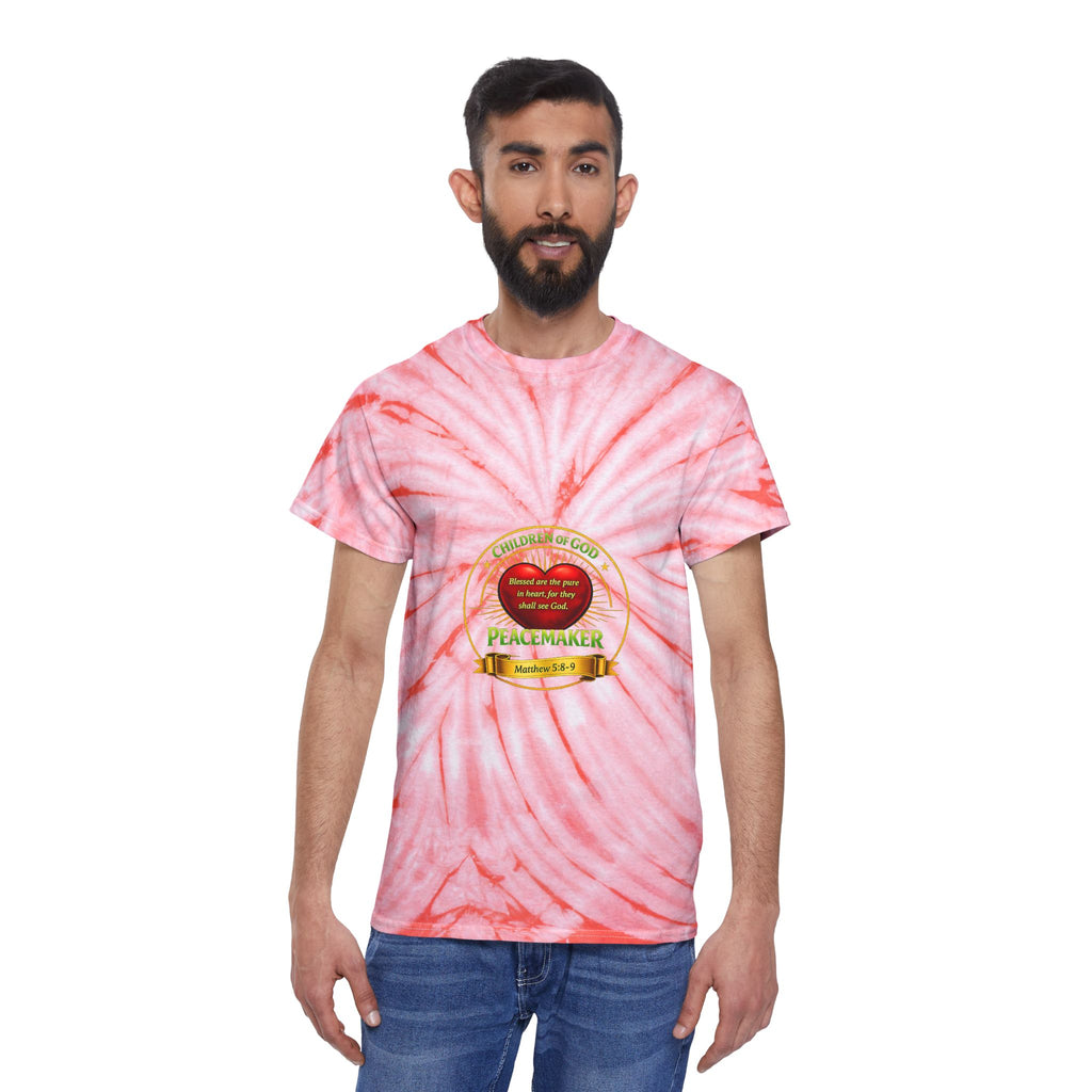 Tie-Dye T-Shirt — Yellow Cyclone Peacemaker Design (Children of God)