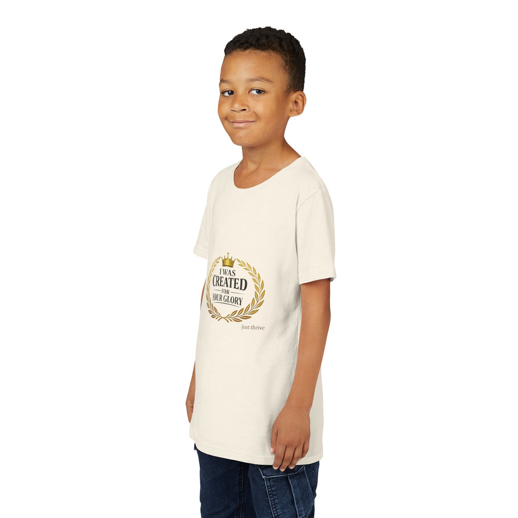 Youth Tee — "I Was Created For Your Glory" Inspirational Christian Kids Shirt
