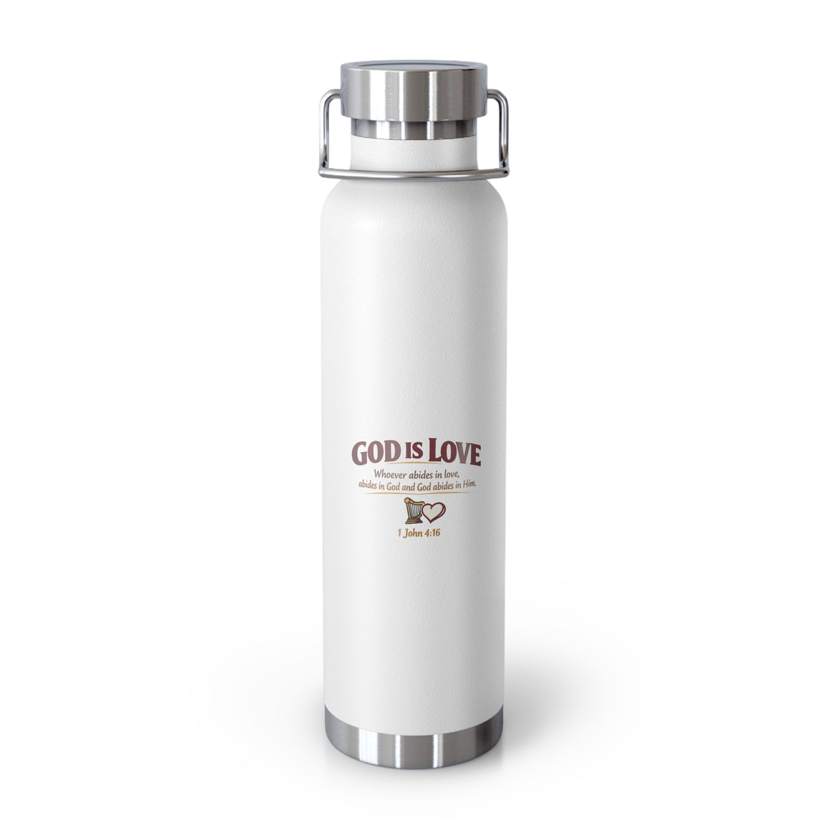 God Is Love 22oz Vacuum Insulated Bottle — Christian Faith Water Bottle