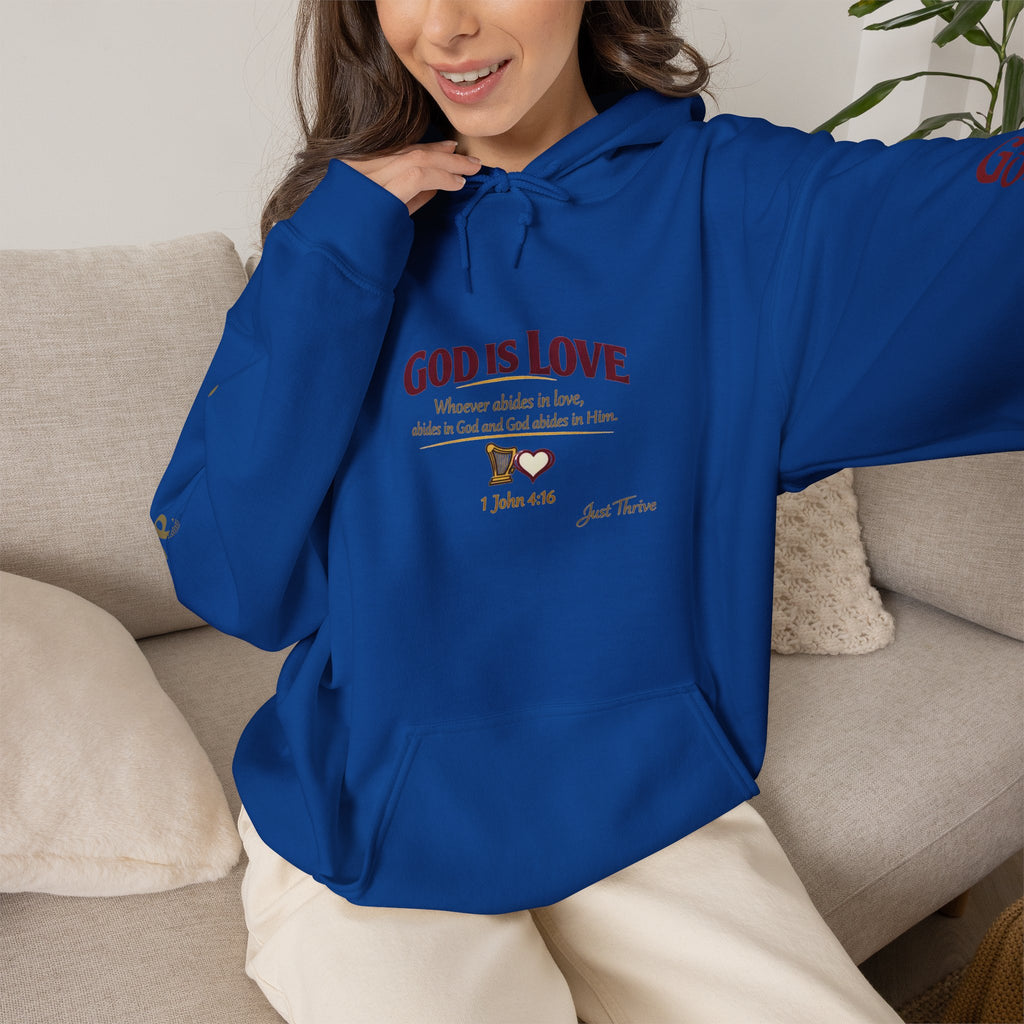 God Is Love Hoodie — Inspirational Christian Sweatshirt with Script Text