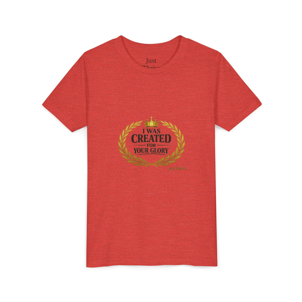 Kids 'I Was Created For Your Glory' Short Sleeve Tee — Christian Youth Faith Shirt