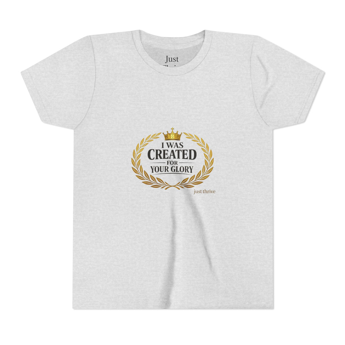 Kids 'I Was Created For Your Glory' Short Sleeve Tee — Christian Youth Faith Shirt