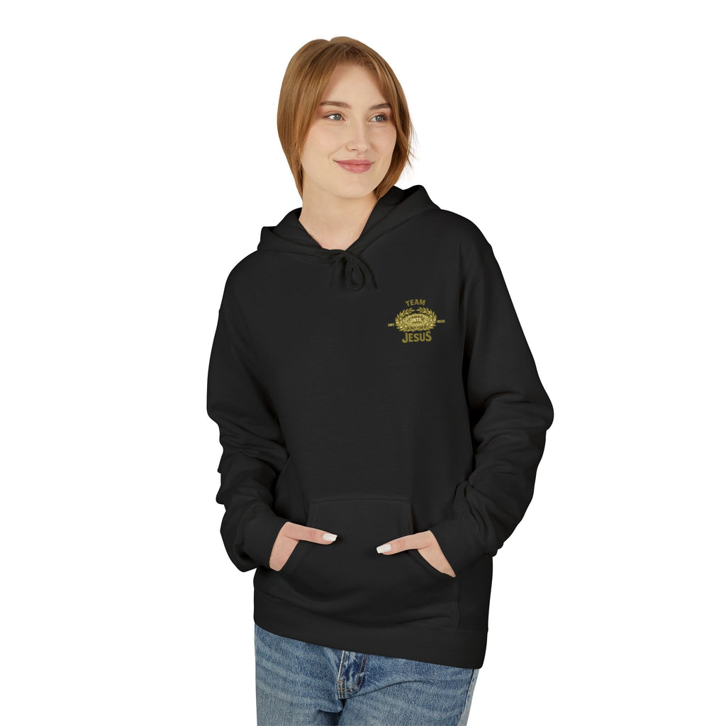 Christian Hoodie - "Team Jesus: Now Until Forever" Gold Laurel Pullover