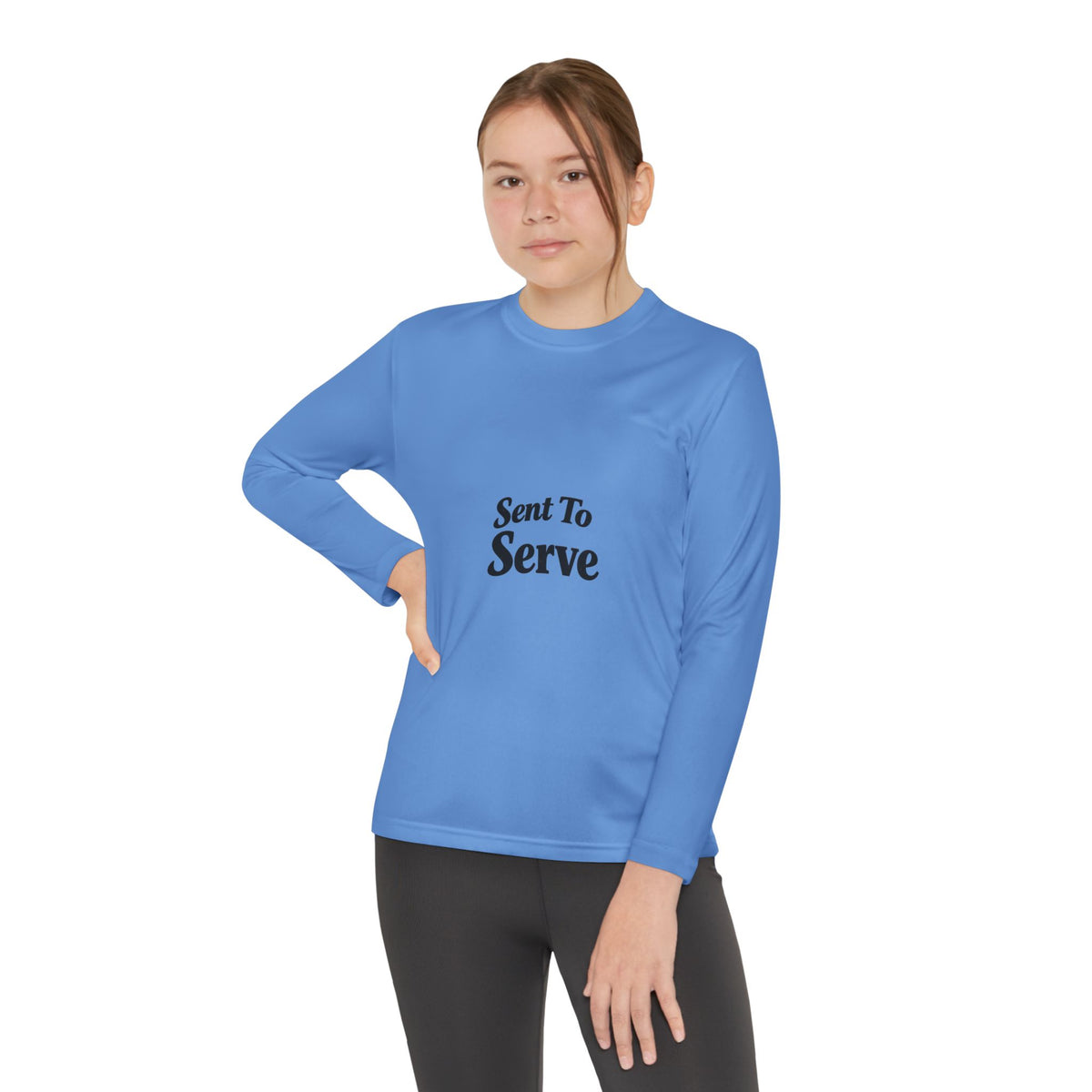 Youth Long Sleeve Tee — "Sent to Serve" Inspirational Christian Shirt
