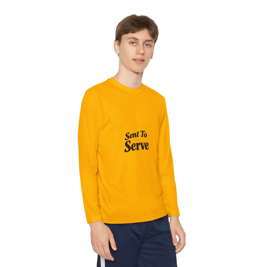 Youth Long Sleeve Tee — "Sent to Serve" Inspirational Christian Shirt