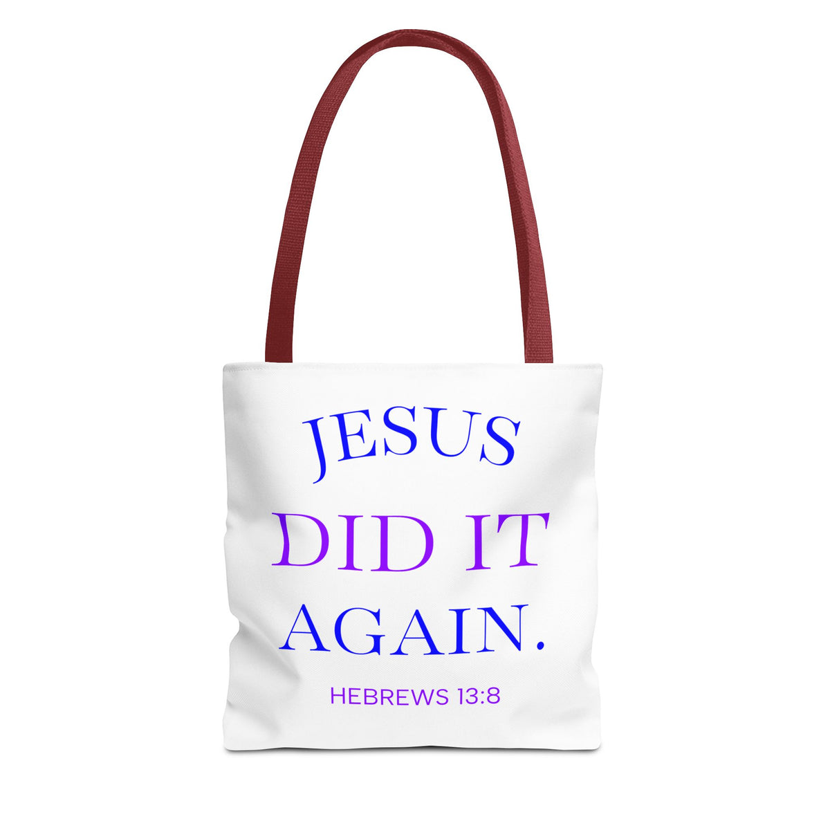 Faith Quote Tote Bag — “Jesus Did It Again” / “Child of God” Christian Canvas Tote