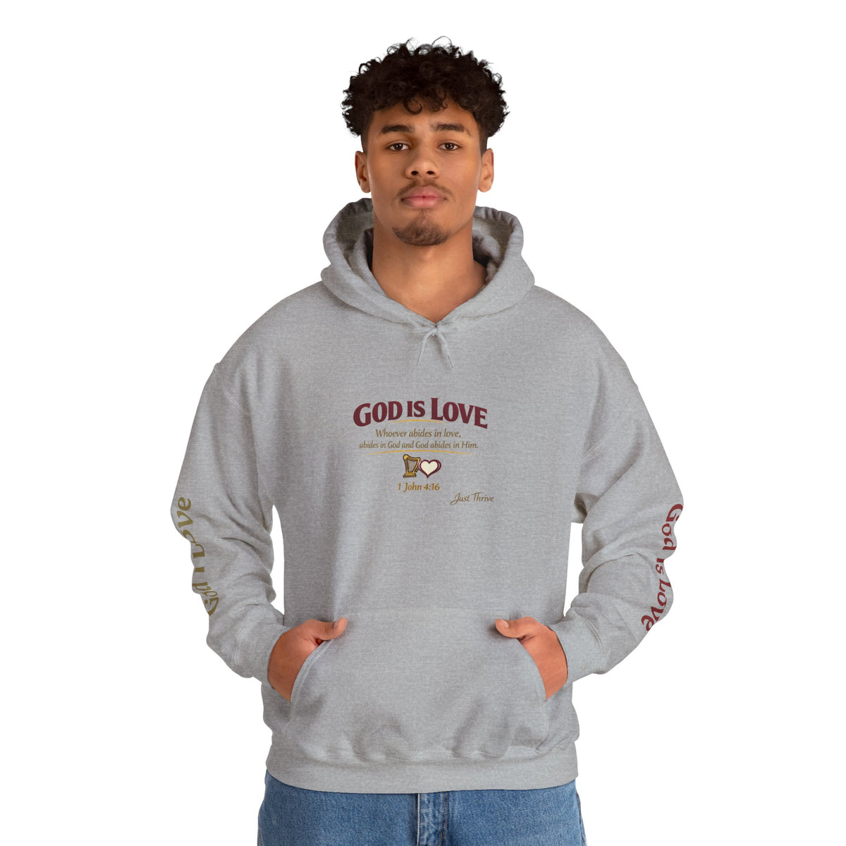 God Is Love Hoodie — Inspirational Christian Sweatshirt with Script Text