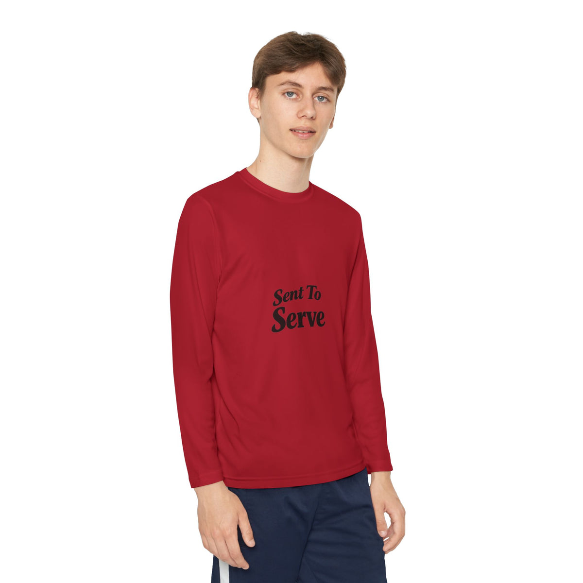 Youth Long Sleeve Tee — "Sent to Serve" Inspirational Christian Shirt