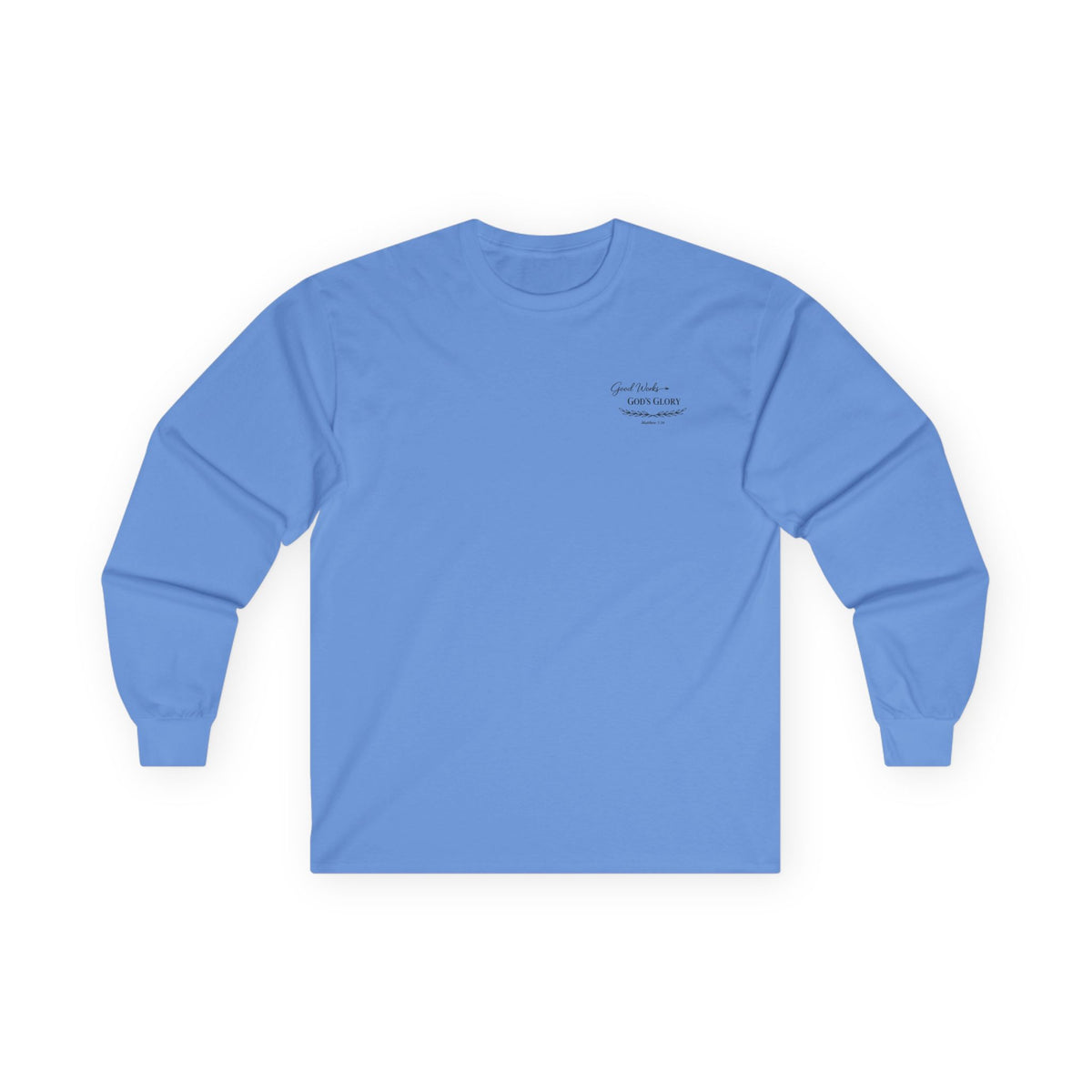Long Sleeve Tee — "Good Works for God’s Glory" Christian Faith Shirt (Matthew 5:16)
