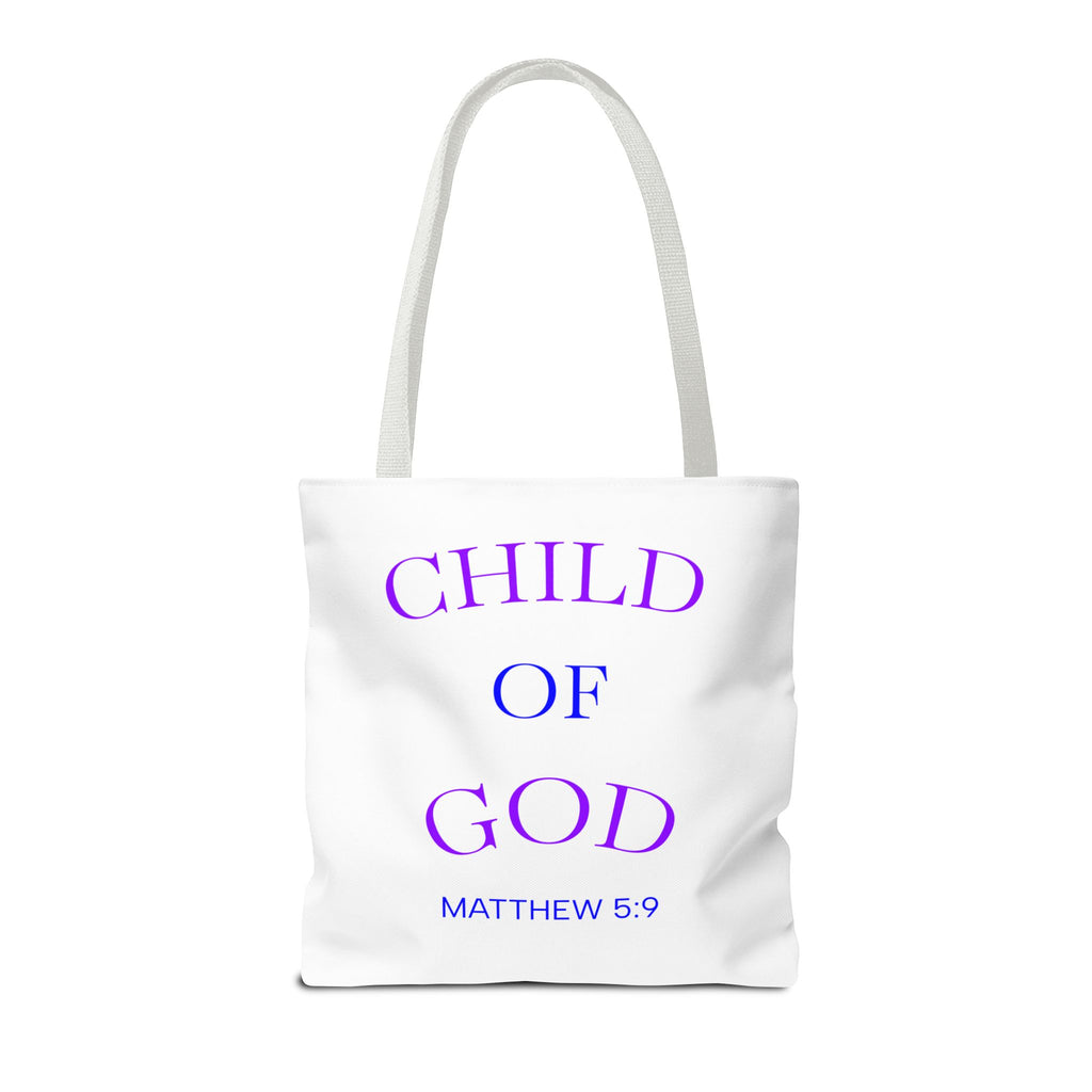Faith Quote Tote Bag — “Jesus Did It Again” / “Child of God” Christian Canvas Tote