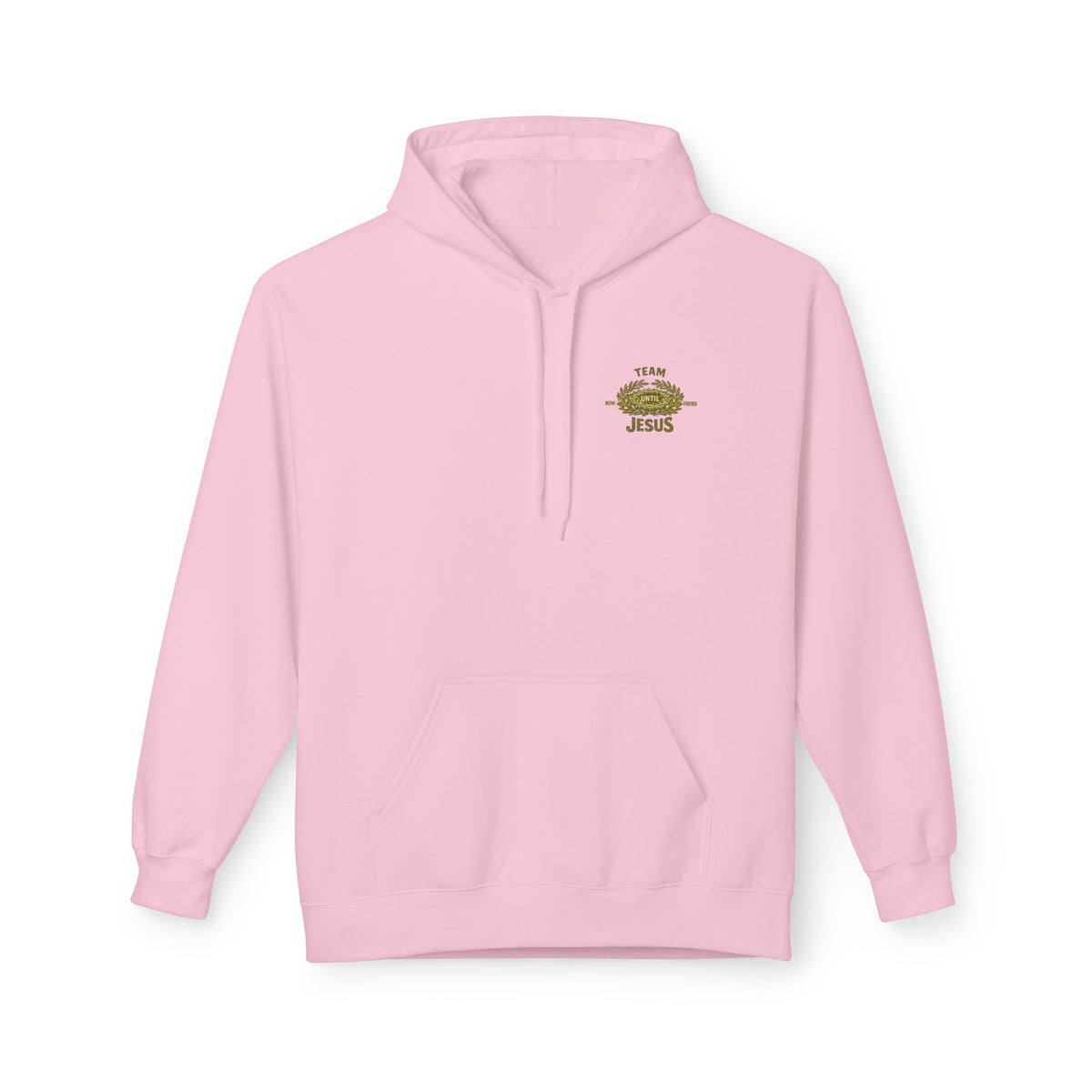 Christian Hoodie - "Team Jesus: Now Until Forever" Gold Laurel Pullover