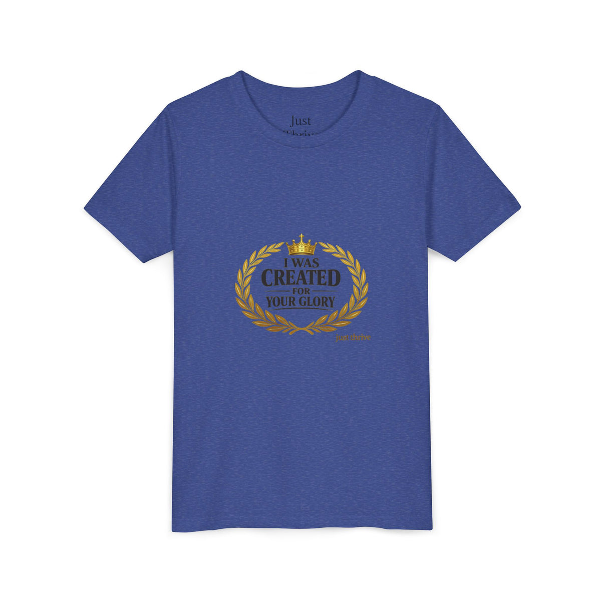Youth Tee — "I Was Created For Your Glory" Inspirational Christian Kids Shirt