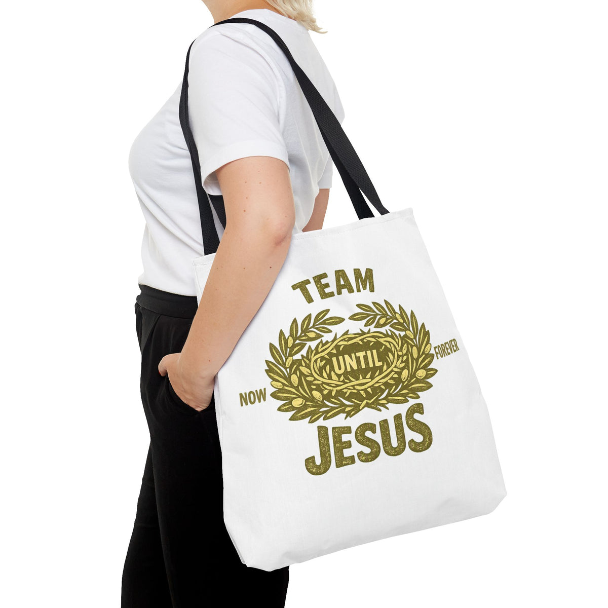Team Jesus Tote Bag — Now Until Forever Christian Canvas Tote