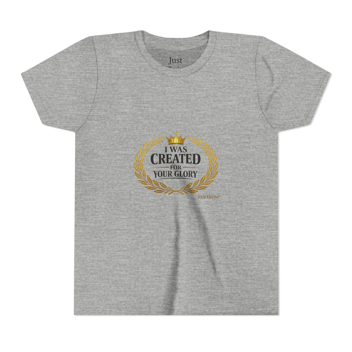 Youth Tee — "I Was Created For Your Glory" Inspirational Christian Kids Shirt
