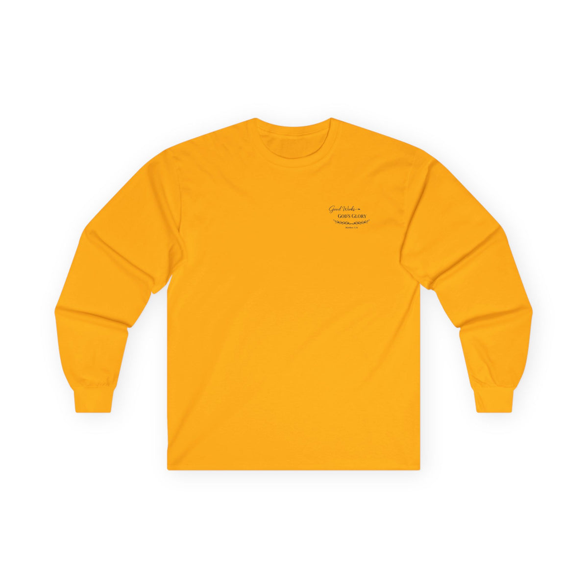 Long Sleeve Tee — "Good Works for God’s Glory" Christian Faith Shirt (Matthew 5:16)