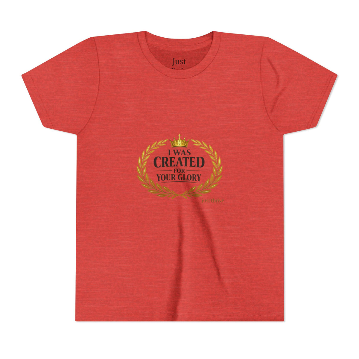 Youth Tee — "I Was Created For Your Glory" Inspirational Christian Kids Shirt