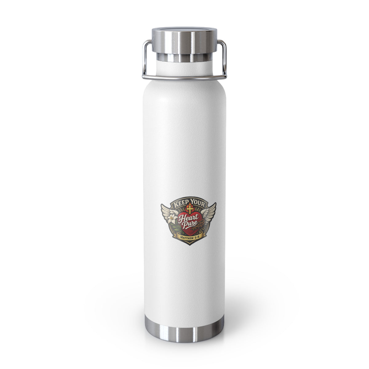 Vintage Crest 22oz Copper Vacuum Insulated Bottle – Keep Your Heart Pure