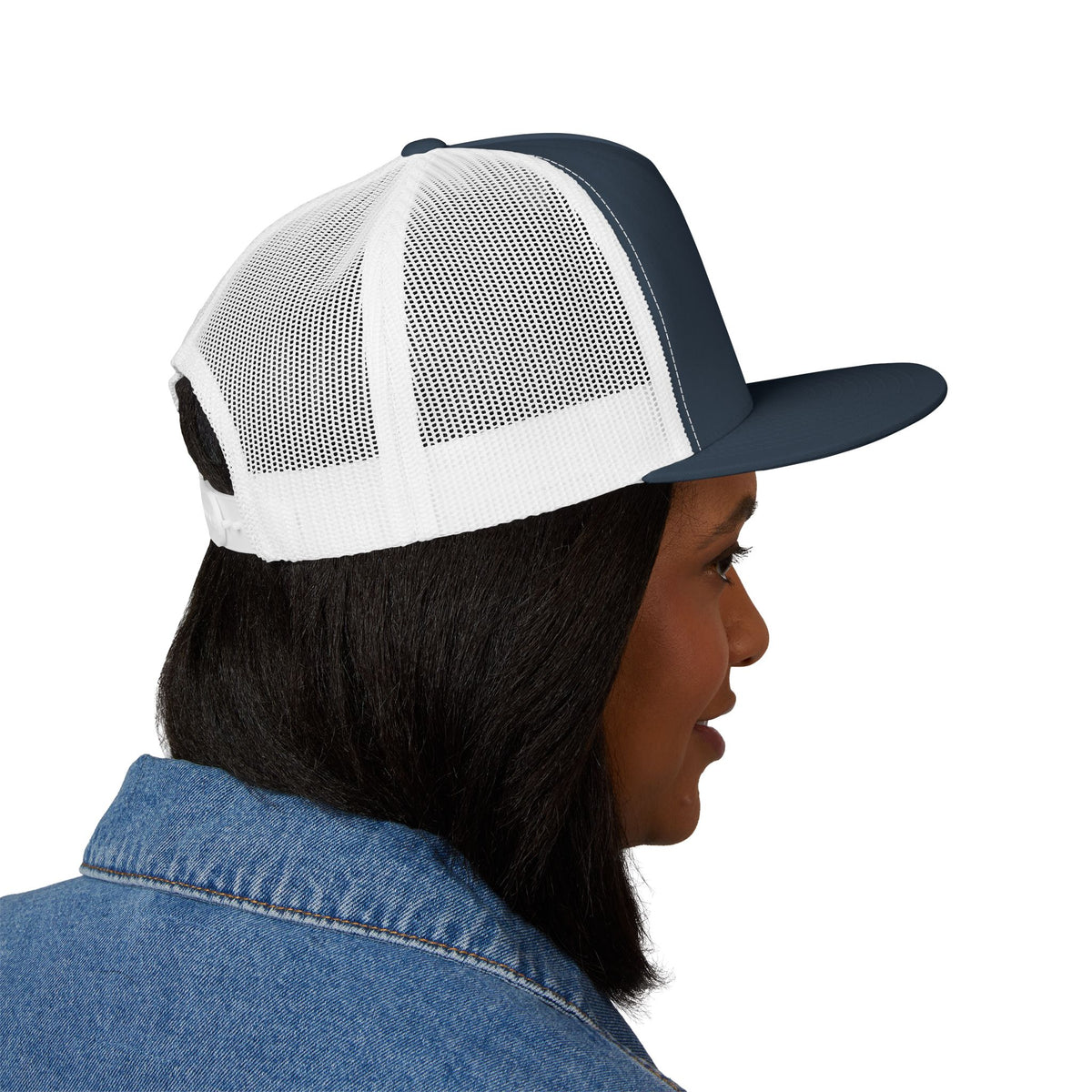 No Weapon Formed Trucker Cap — Christian Faith Statement Mesh Hat