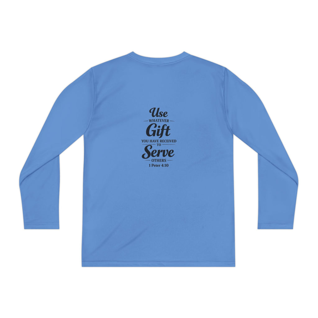 Youth Long Sleeve Tee — "Sent to Serve" Inspirational Christian Shirt
