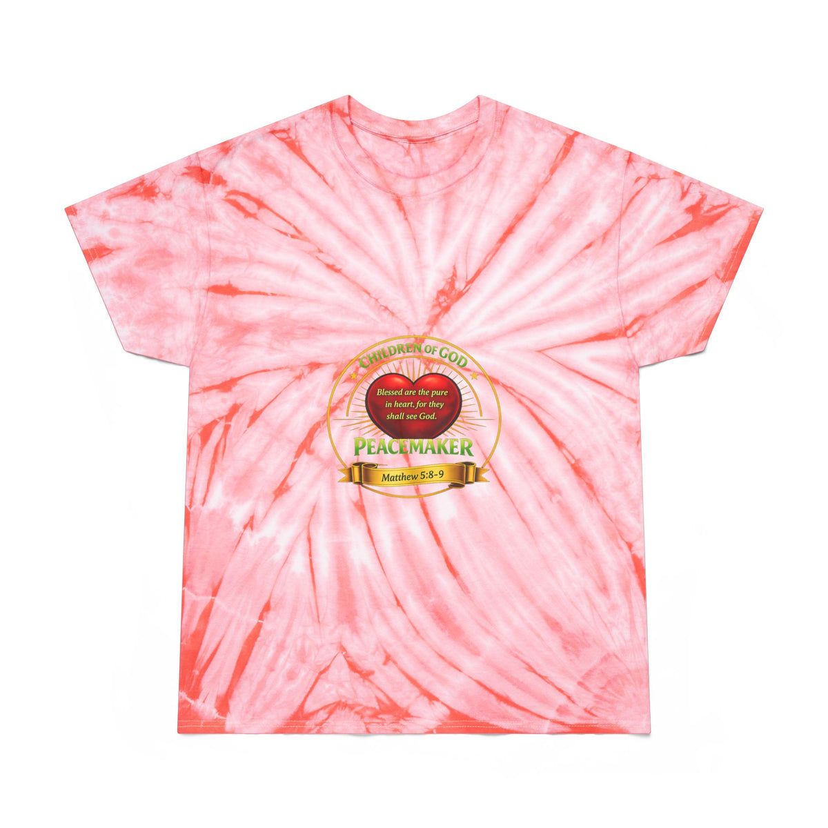 Tie-Dye T-Shirt — Yellow Cyclone Peacemaker Design (Children of God)