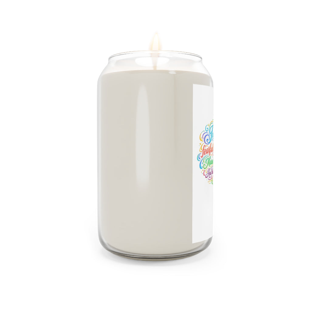 Soy Candle 13.75oz — "I Will Praise You" Colorful Script Inspirational Candle