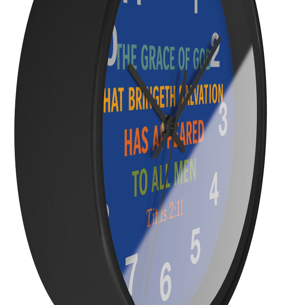 Wall Clock — Inspirational Titus 2:11 Bible Verse Christian Decor