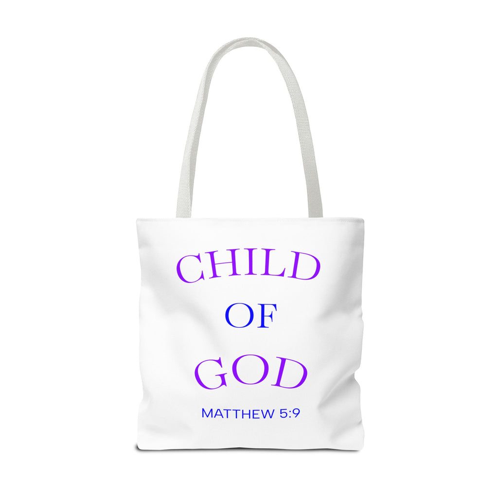Faith Quote Tote Bag — “Jesus Did It Again” / “Child of God” Christian Canvas Tote