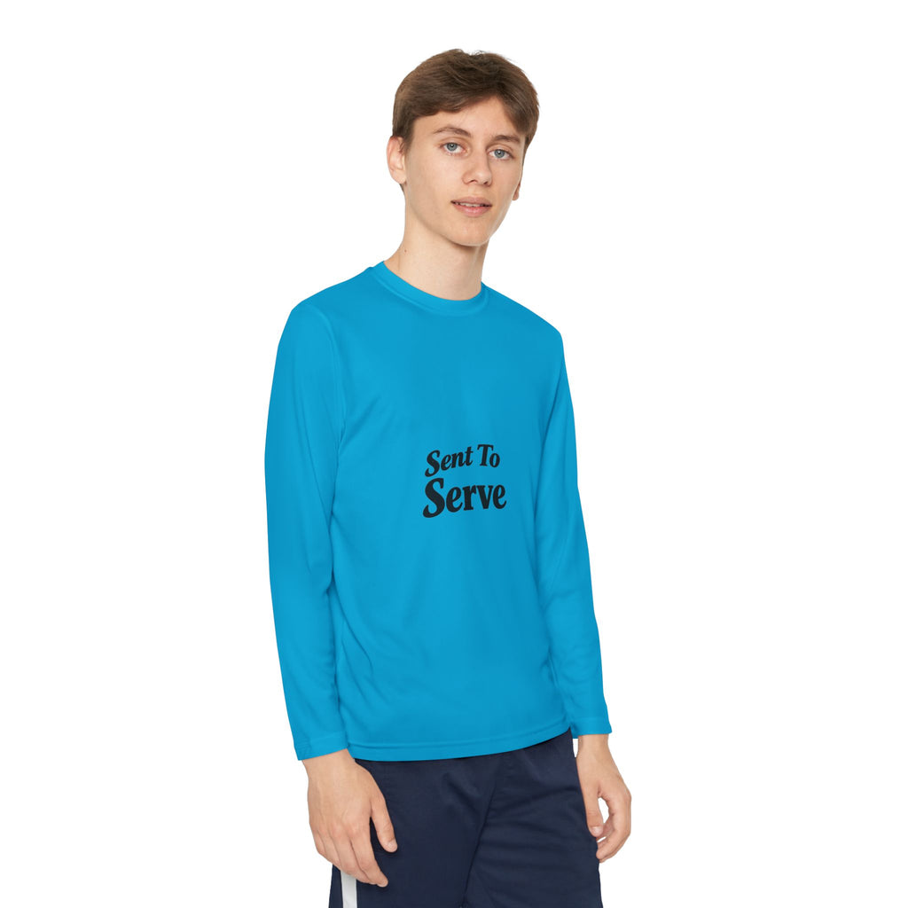 Youth Long Sleeve Tee — "Sent to Serve" Inspirational Christian Shirt