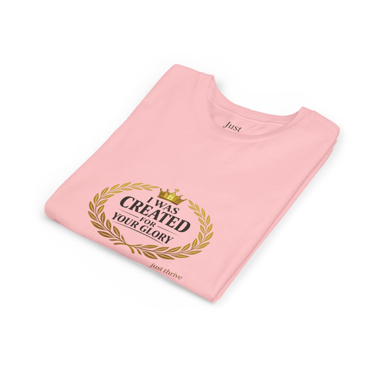 Youth Tee — "I Was Created For Your Glory" Inspirational Christian Kids Shirt