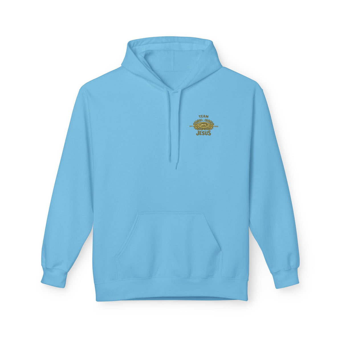 Christian Hoodie - "Team Jesus: Now Until Forever" Gold Laurel Pullover