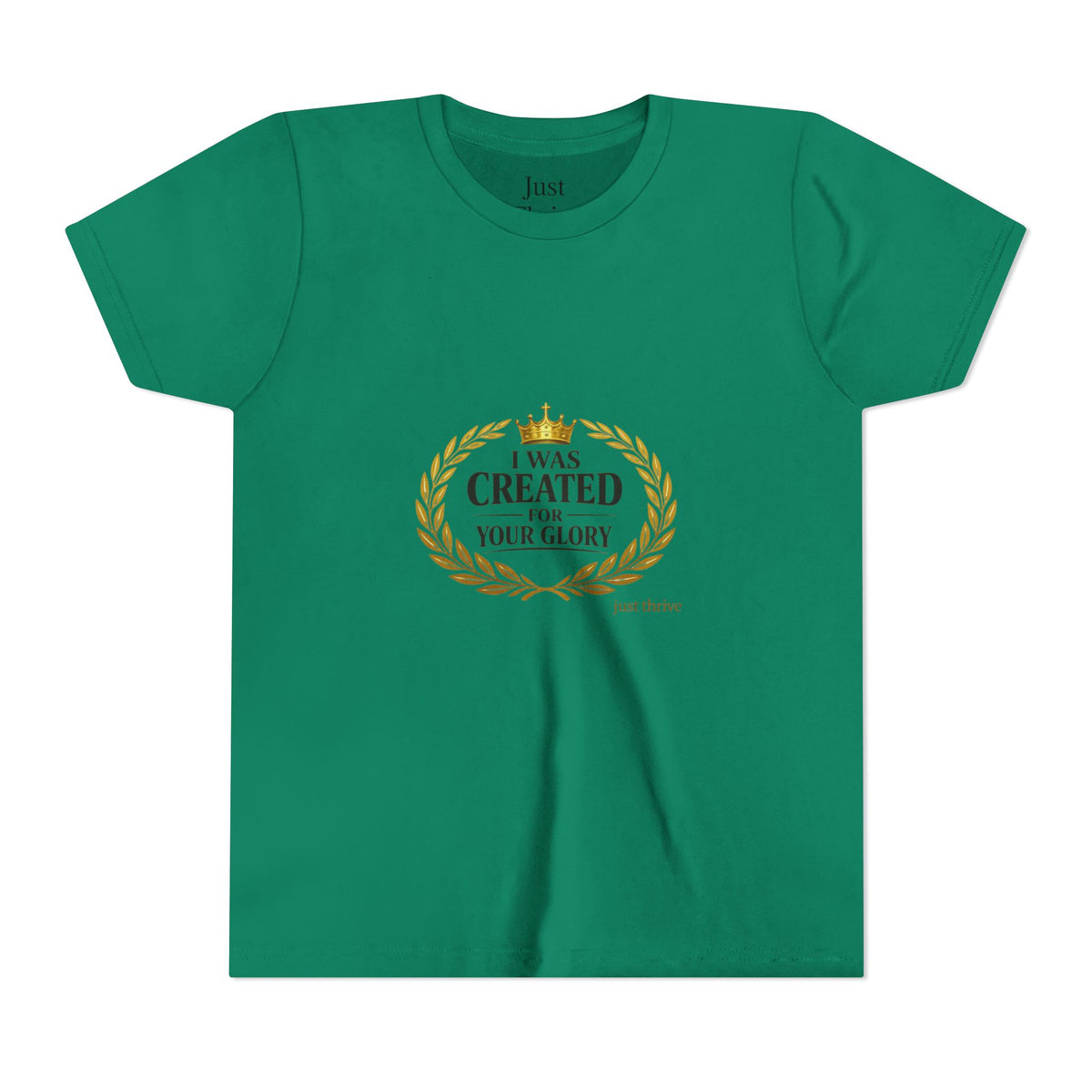 Kids 'I Was Created For Your Glory' Short Sleeve Tee — Christian Youth Faith Shirt