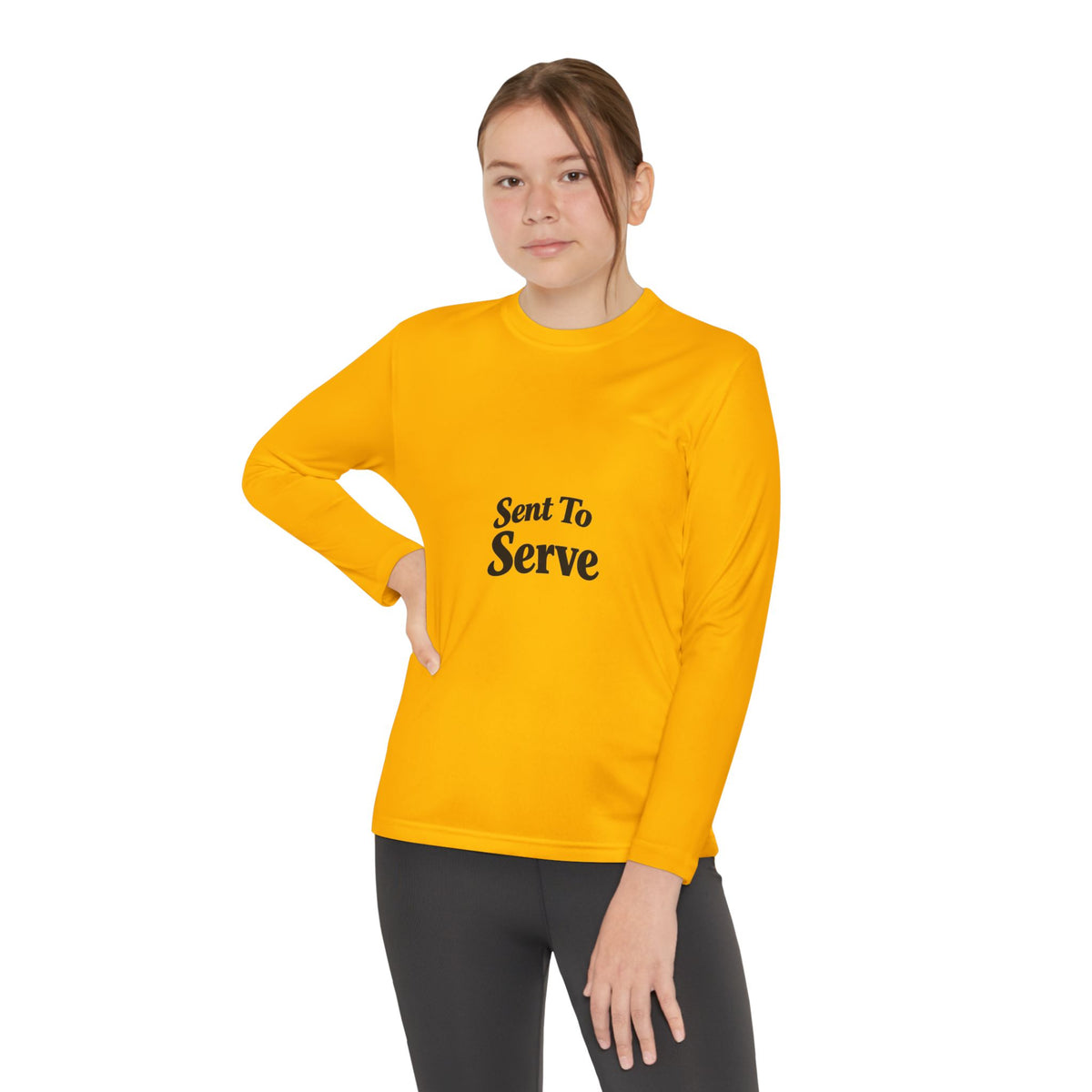 Youth Long Sleeve Tee — "Sent to Serve" Inspirational Christian Shirt